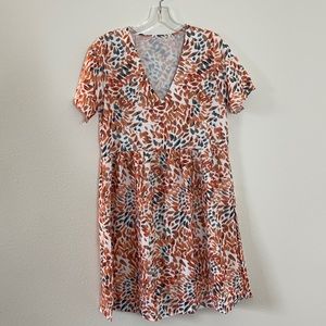 Short Sleeve Sun Dress Casual V Neck Medium NWOT